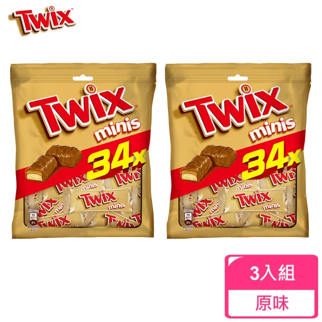 【Twix 特趣】迷你焦糖夾心巧克力 樂享包？340g*3入 任選(零食/點心)