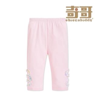 【奇哥】比得兔 女童裝 輕快比得甜美粉嫩七分合身褲/長褲(6-8歲)