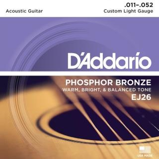 【D’Addario】民謠吉他弦 EJ26 Phosphor Bronze 011 052 磷青銅(原廠公司貨 商品保固有保障)