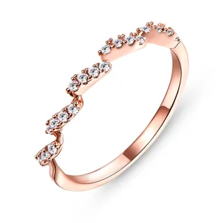 【Majalica】純銀戒指．尾戒．新年禮物．波浪曲線(玫金款)