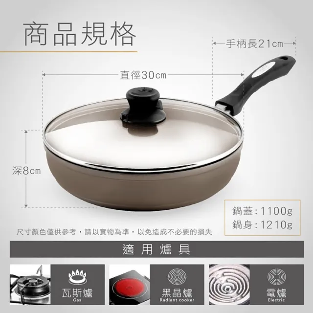 【日本Peacetar 必仕達】澳洲原礦手工鑄造輕食三代深不沾鍋/平底鍋28cm