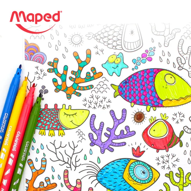 【法國Maped】大嘴魚細頭彩色筆18色