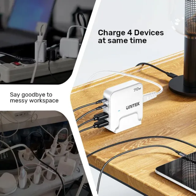 【UNITEK 】P1229A  PD100W 桌上型氮化鎵充電站(PD100W快速充電/2年保固)