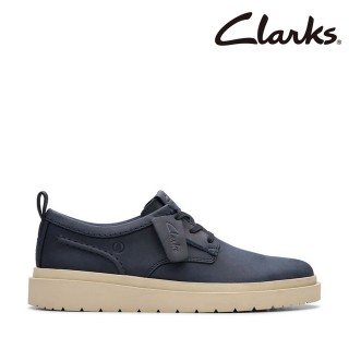 【Clarks】男鞋 Polden Lace 輕量厚底綁帶素面休閒鞋(CLM80862C)