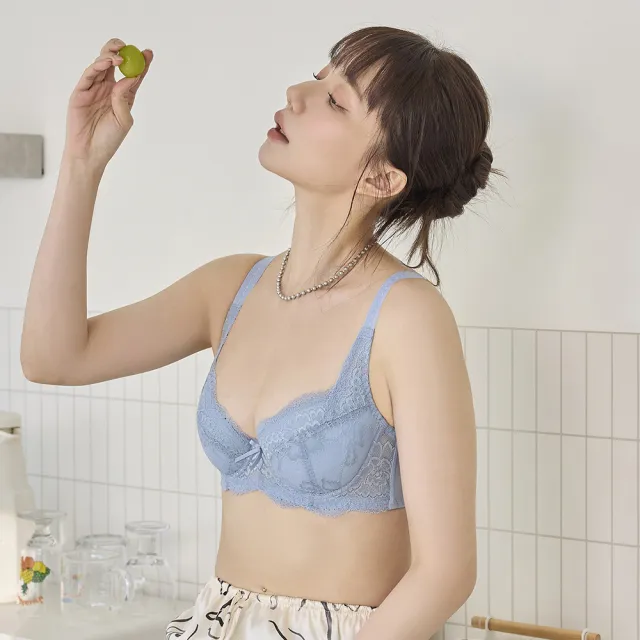 【曼黛瑪璉】包覆提托經典內衣 B-E罩杯(霧灰藍)