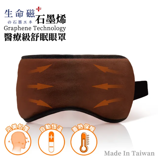 【旭】日本旭川生命磁能量眼罩&石墨烯護膝套 超值組(透氣舒適 遠紅外線 緩解疲勞)
