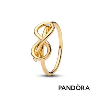 【Pandora 官方直營】無限紐結寶石戒指(鍍14k金)