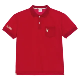 【PLAYBOY】基本款素色POLO衫(紅色)