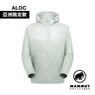 【Mammut 長毛象官方直營】Convey WB Hooded AF 輕量防潑水連帽風衣外套 鼠尾草銀綠 男款 #1012-00530