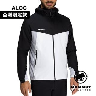 【Mammut 長毛象官方直營】Convey WB Hooded Jacket AF 輕量防潑水連帽風衣外套 黑/白 男款 #1012-00530