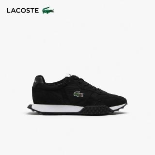 【LACOSTE】男鞋- L-Spin Evo 皮革休閒慢跑鞋(黑色)