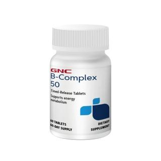 即期品【GNC 健安喜】維生素B群50食品錠 60錠/瓶(維持高效精神貫注/長效釋放持續充電)