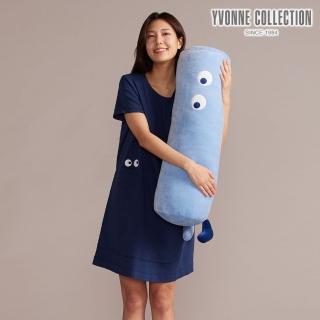 【YVONNE 以旺傢飾】睛睛圓筒長抱枕-海島藍