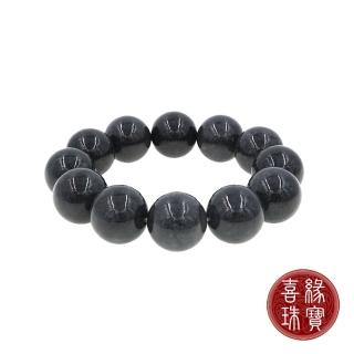 【喜緣玉品】天然烏雞翡翠霸氣手珠(直)