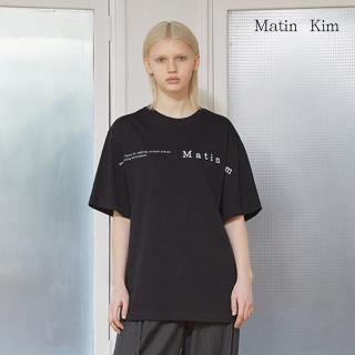 【MATIN KIM】女款 半文字LOGO上衣(黑色)