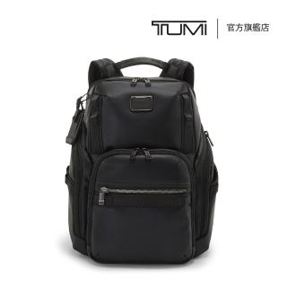 【TUMI】Alpha Bravo Search 皮革商務後揹包 - 黑色(TUMI 官方旗艦店)