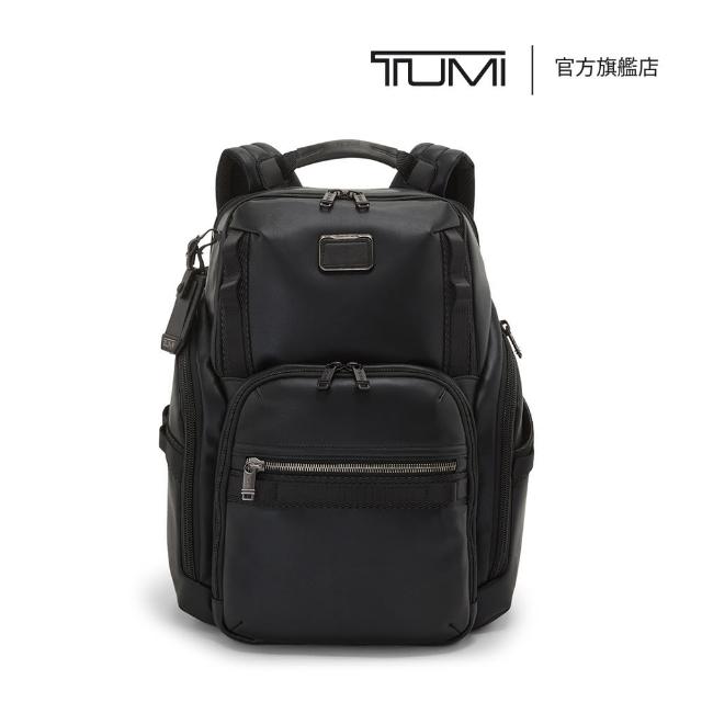 【TUMI】Alpha Bravo Search 皮革商務後背包 - 黑色(TUMI 官方旗艦店)