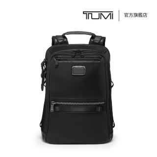 【TUMI】Alpha Bravo Dynamic 皮革商務休閒揹包 - 黑色(TUMI 官方旗艦店)