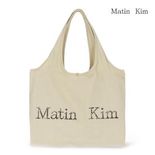 【MATIN KIM】MATIN棉質子母購物袋(淺米色)