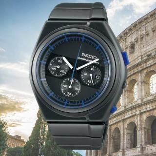 【SEIKO 精工】GIUGIARO DESIGN聯名設計限量計時碼錶中性錶 黑 43mm(SCED061J.7T12-0CG0B)