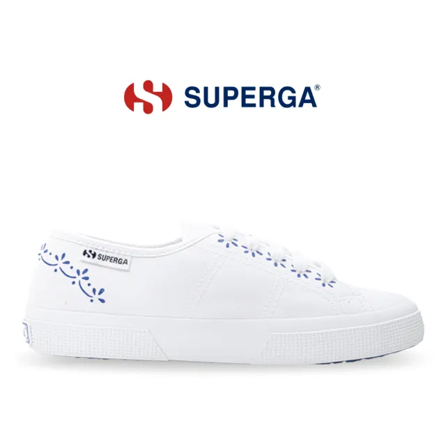 【SUPERGA】休閒鞋 女鞋 100週年限定款 3750 輕量系列 青花瓷 白藍陶瓷 S71473W-ACA