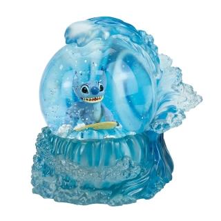 【Enesco】精品雕塑 Disney 迪士尼 星際寶貝 史迪奇衝浪水晶球