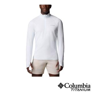 【Columbia 哥倫比亞】男款-超防曬UPF50酷涼快排半開襟長上衣-白色(UAE87170WT/JS)