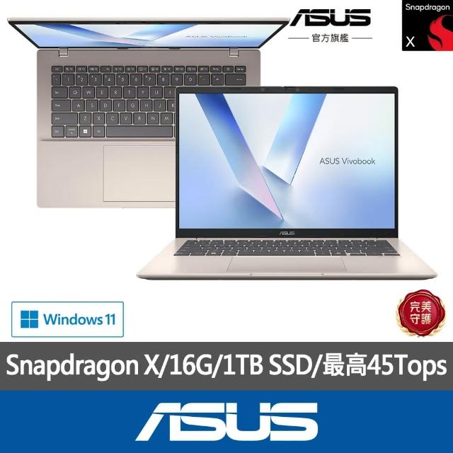 【ASUS 華碩】筆電包/滑鼠組★14吋 AI筆電(VivoBook X1407QA/Snapdragon X/16G/1TB SSD/W11)