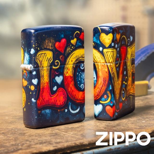 【Zippo】LOVE塗鴉防風打火機(美國防風打火機)