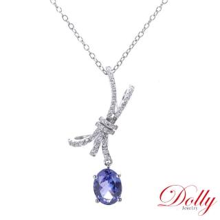 【DOLLY】1克拉 天然丹泉石18K金鑽石項鍊(母親節 情人節 交換禮物首選)