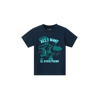 【GIORDANO 佐丹奴】童裝鱷魚插畫印花上衣(23 新海軍藍)