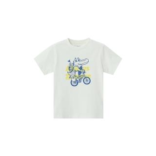 【GIORDANO 佐丹奴】童裝鱷魚插畫印花上衣(22 皎白)