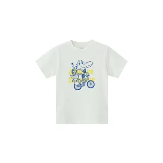 【GIORDANO 佐丹奴】童裝鱷魚插畫印花上衣(22 皎白)