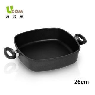 【瑞康屋UCOM】德國黑魔法不沾鍋-方型深鍋雙耳26cm(無蓋)