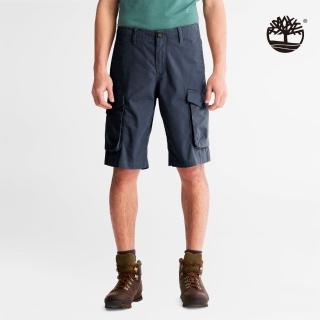 【Timberland 官方旗艦】男款深寶石藍休閒工裝短褲(A2C5A433)