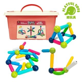 【Playful Toys 頑玩具】益智磁力棒積木60PCS(教育教材 益智 早教 啟蒙 組裝 兒童禮物)