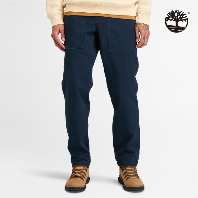 【Timberland 官方旗艦】男款深寶石藍帆布工裝長褲(A6V16433)