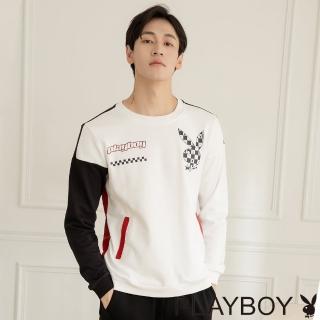 【PLAYBOY】經典3色拼接圓領上衣(白色)