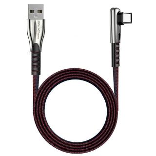 【Bill Case】高階 戰神鎧甲 QC 3.0 3A L型 TypeC 閃充傳輸線200公分 酷黑(全長2米 90度手遊線首選)
