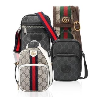 【GUCCI 古馳】經典GG superme帆布系列迷你手提斜背手機包(多款任選)