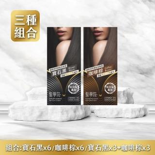 【樹飛雪】髮學院沙龍級修護染髮霜環保簡易包(顏色:寶石黑/咖啡棕)