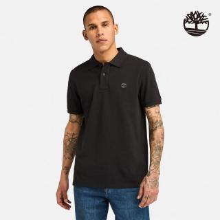 【Timberland 官方旗艦】男款黑色休閒短袖POLO衫(A6943001)