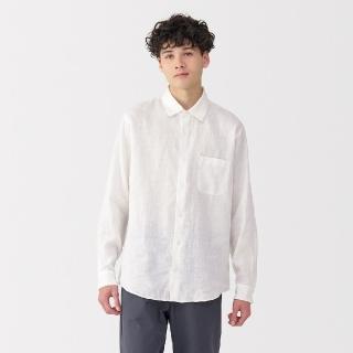 【MUJI 無印良品】男亞麻水洗長袖襯衫(共6色)