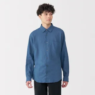 【MUJI 無印良品】男亞麻水洗長袖襯衫(共6色)