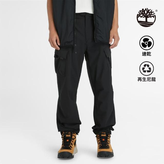 【Timberland 官方旗艦】男款黑色彈性快乾運動長褲(A6VBT001)