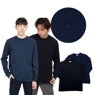 【Calvin Klein】Calvin Klein長T 繡標 長袖 素T 偏大 大尺碼 純棉 CK 上衣(長袖 T恤9916)