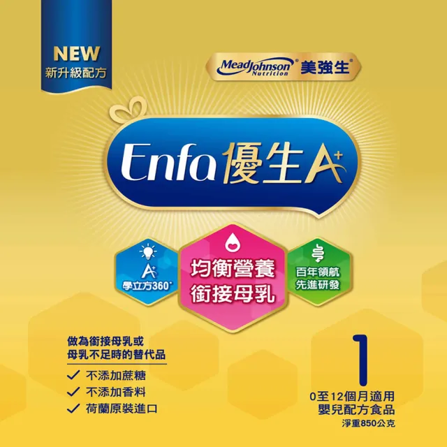 【美強生】官方直營 Enfa A+ 優生嬰兒 0-12個月適用-新配方(400gX12入)