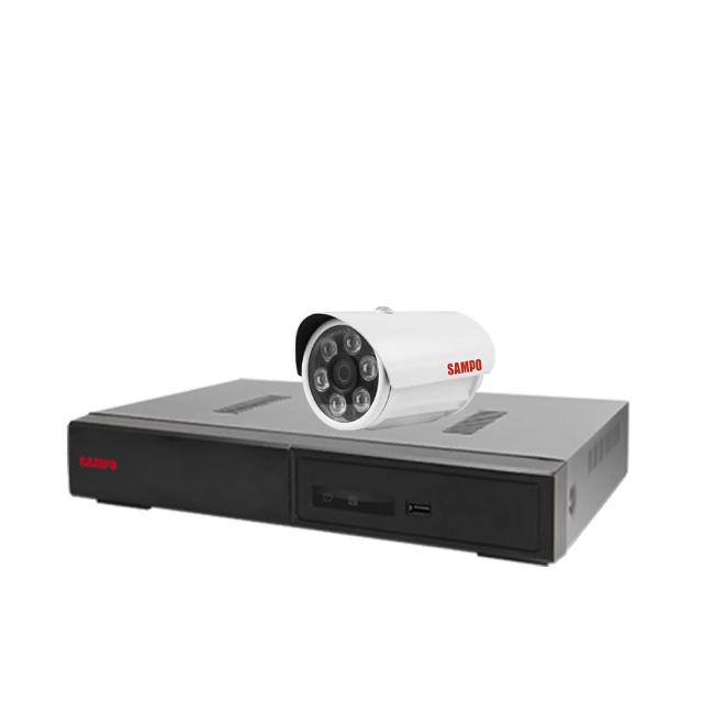 【SAMPO 聲寶】昌運監視器 4路1鏡組合 DR-TWEX3-4(DR-TWEX3-4 PRO)錄影主機 VK-TW2C66H 2百萬畫素攝影機