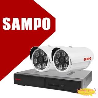 【SAMPO 聲寶】昌運監視器 監視器組合 4路2鏡 DR-TWEX3-4錄影主機 VK-TW2C66H 2百萬畫素槍型紅外線攝影機