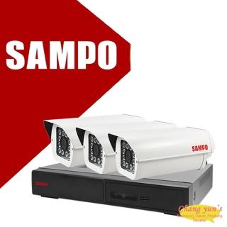 【SAMPO 聲寶】昌運監視器 監視器組合 4路3鏡 DR-TWEX3-4錄影主機 VK-TW2C98H 2百萬畫素紅外線攝影機